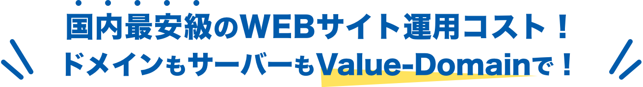 国内最安級のWEBサイト運用コスト！ドメインもサーバーもValue-Domainで！